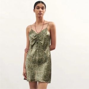 Zara XS paisley satin dress